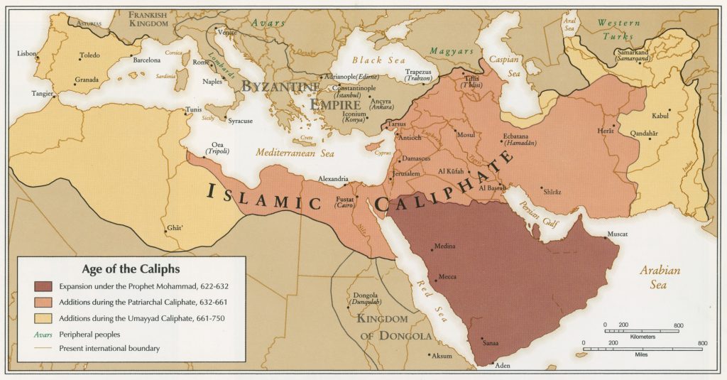 expansión del islam mapa