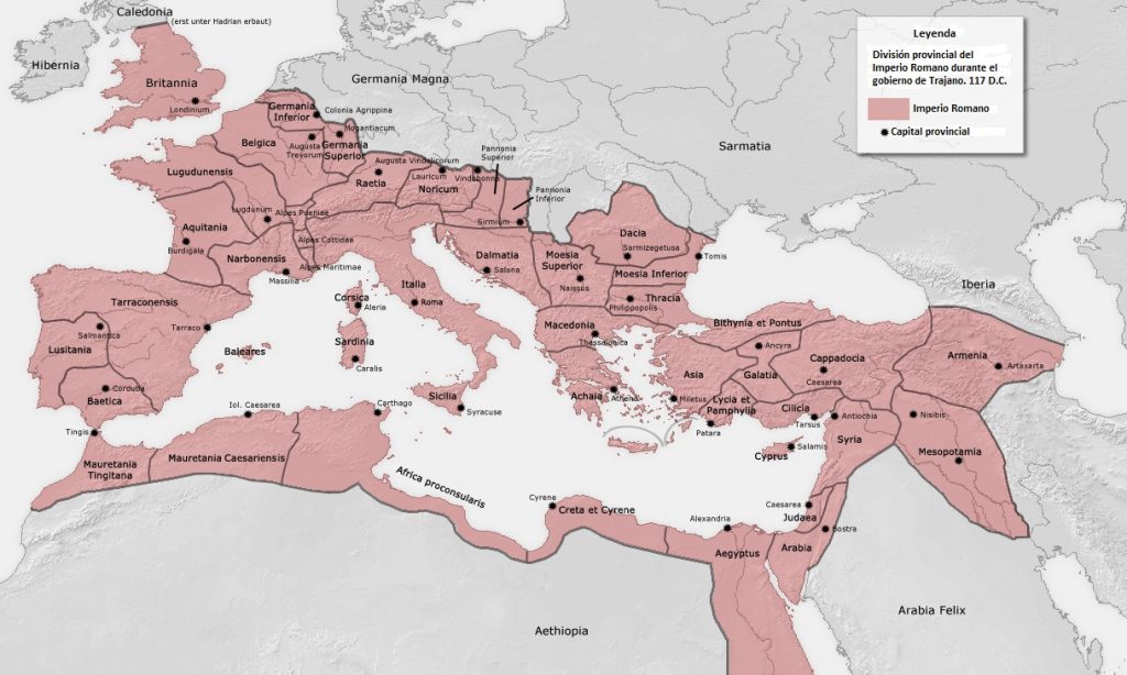 mapa imperio romano máxima expansión 