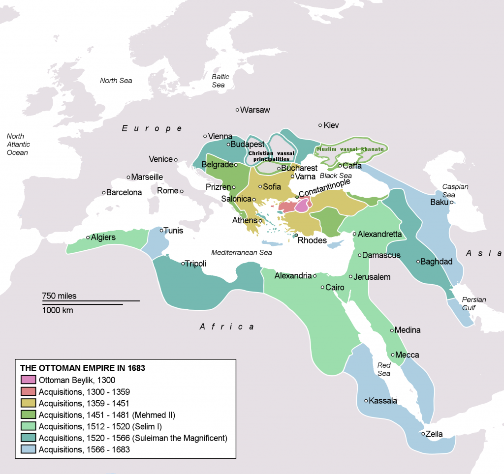 imperio otománo países 